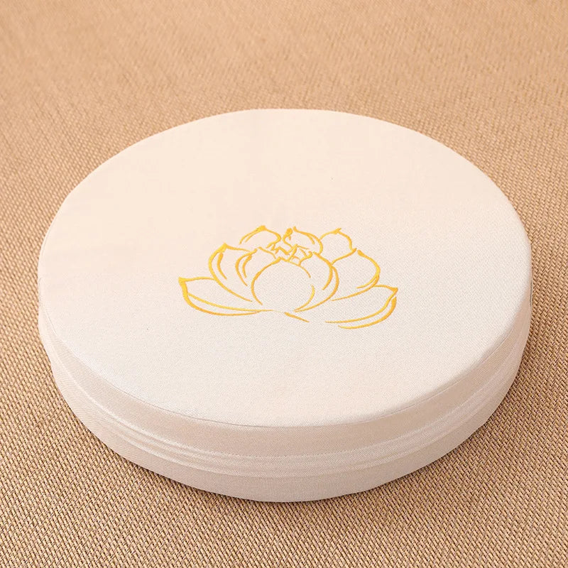 40X6CM Yoga Meditation Linen Cushion Hard Lotus Texture Meditation Cushion Backrest Pillow Tatami Mat Removable Washable