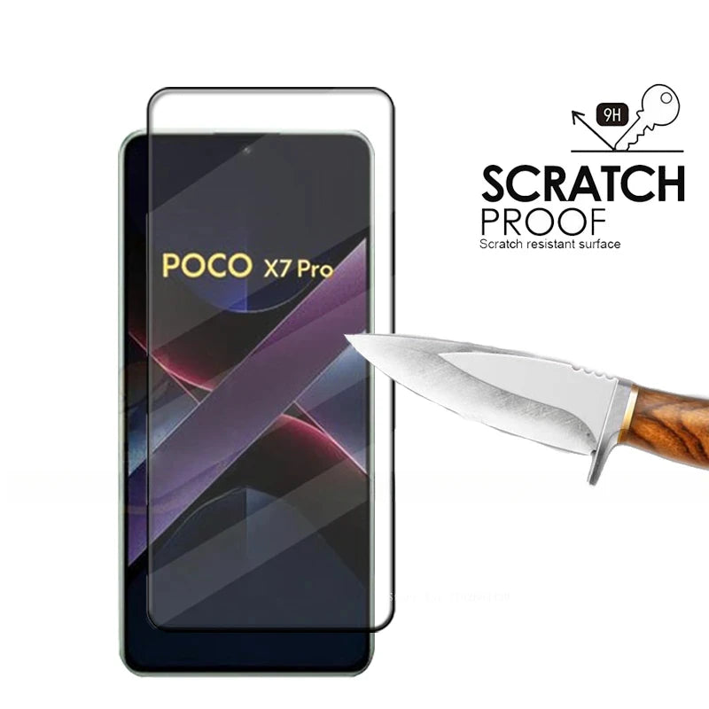 6-in-1Tempered Glass For Xiaomi Poco X7 Pro Lens Glass For Poco X7 Pro Protective Full Screen Protector For Poco X7 Pro AE Tidesmit