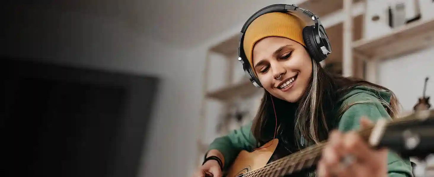 Over-Ear Wired Studio Monitor Headphones with Mic - Tidesmit Tidesmit