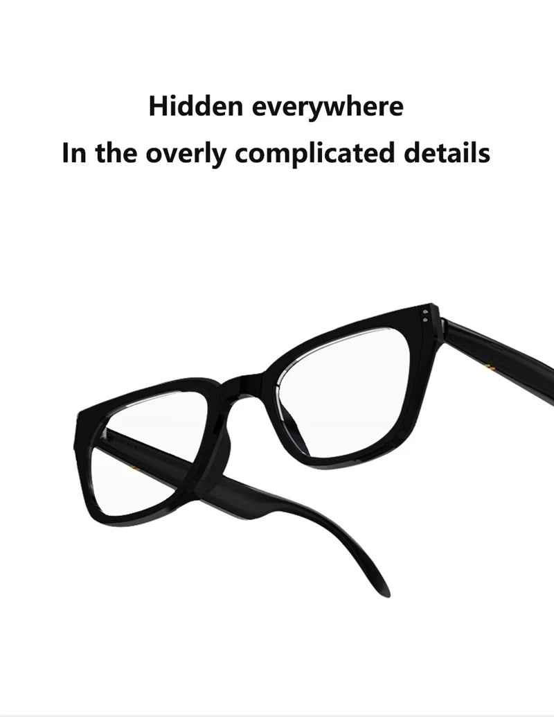 Tidesmit Smart Glasses - 8K AI Camera with Spatial Audio, Black Tidesmit
