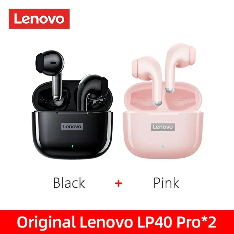 Lenovo LP40 Pro TWS Wireless Earphones Bluetooth 5.1 | Tidesmit 1 Black 1 Pink Tidesmit