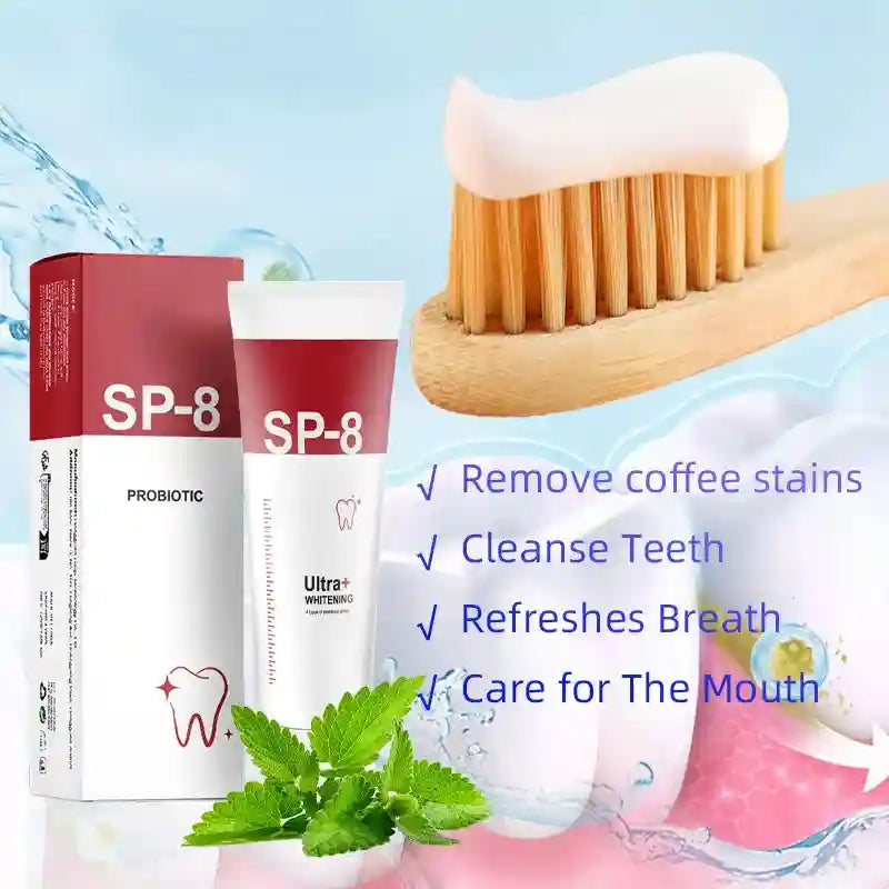 Tidesmit SP-8 Probiotic Toothpaste and Toothbrush Set for teeth whitening and fresh breath oral care