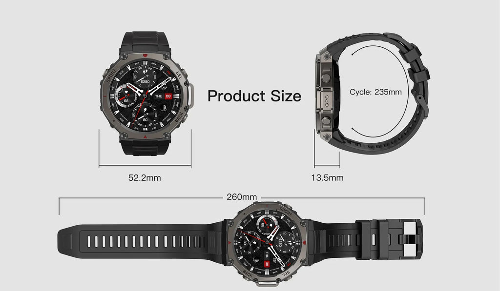 Military 2025 Smartwatch Men,1.43" AMOLED 5ATM Waterproof 170+ Sport Modes Smart Watch Built-in GPS BT Call for Xiaomi Samsung
