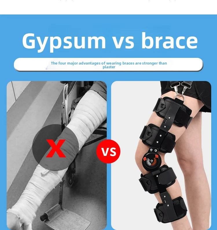 Adjustable Knee Brace Hinged Support Carbon Fiber Stay for Leg Fracture Meniscus Rehabilitation Post Surgery Recovery Breathable