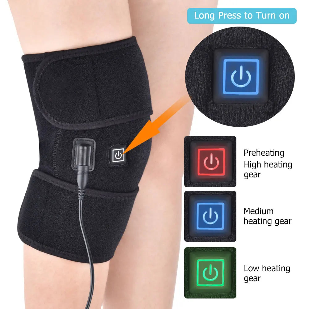 Electric Heating Knee Brace - 3 Temperature Levels USB Powered Fascia Gun Tidesmit