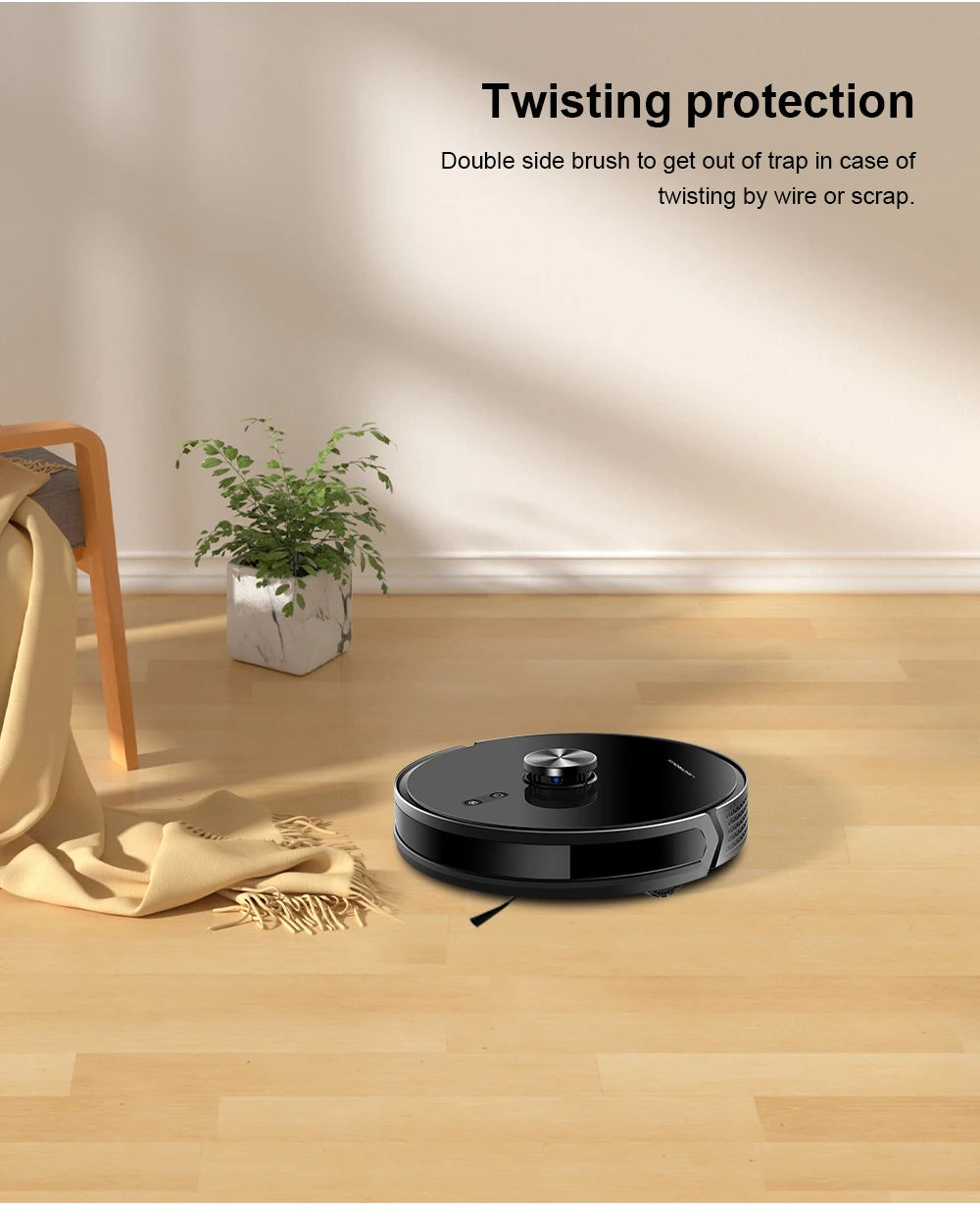 Tidesmit Liectroux LILIN X6 Robot Vacuum with laser mapping showing restricted area settings for carpet cleaning