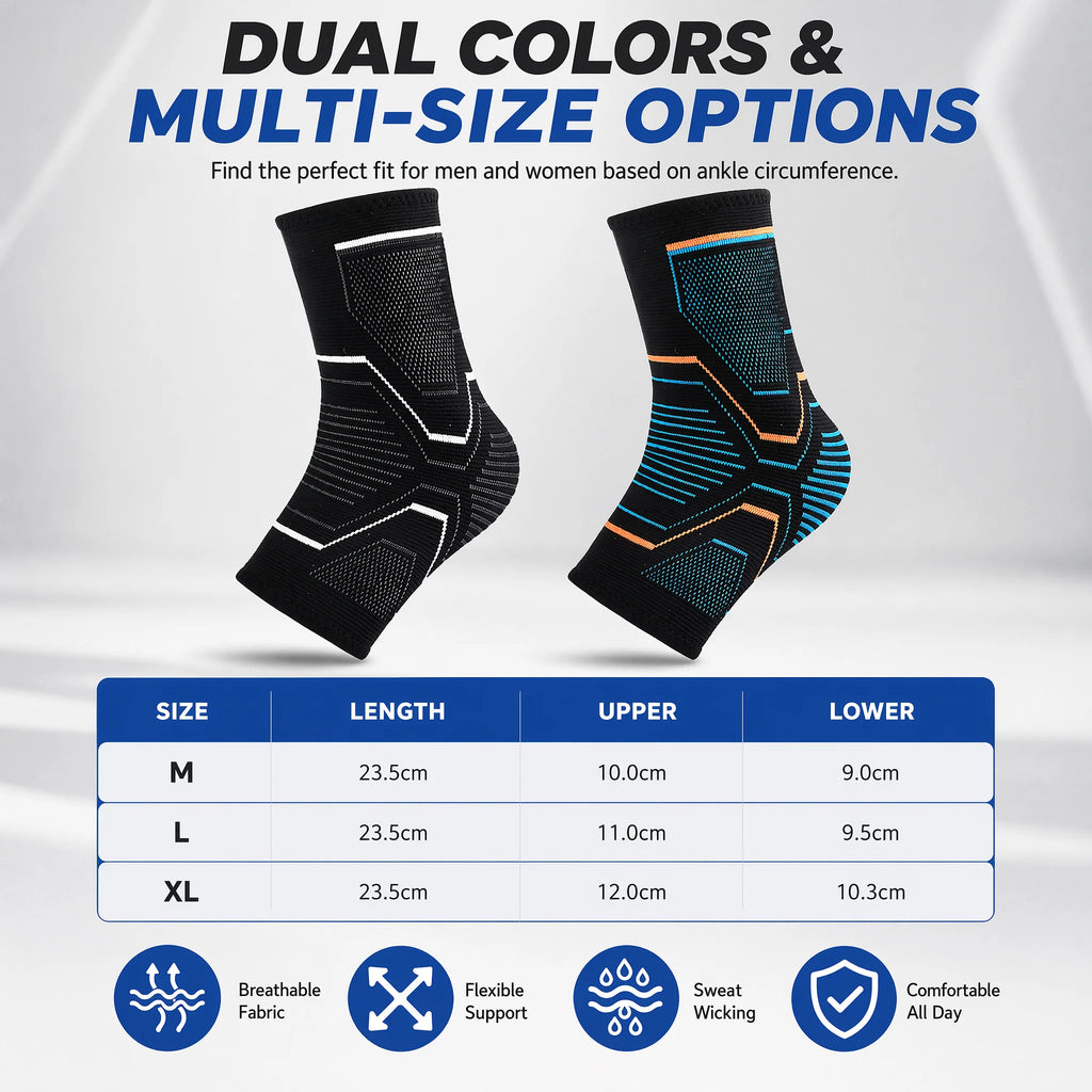 Ankle Brace Support Sleeve 3D Compression Ankle Protector Anti-Sprain Breathable Elastic for Running Basketball Gym Fitness Men