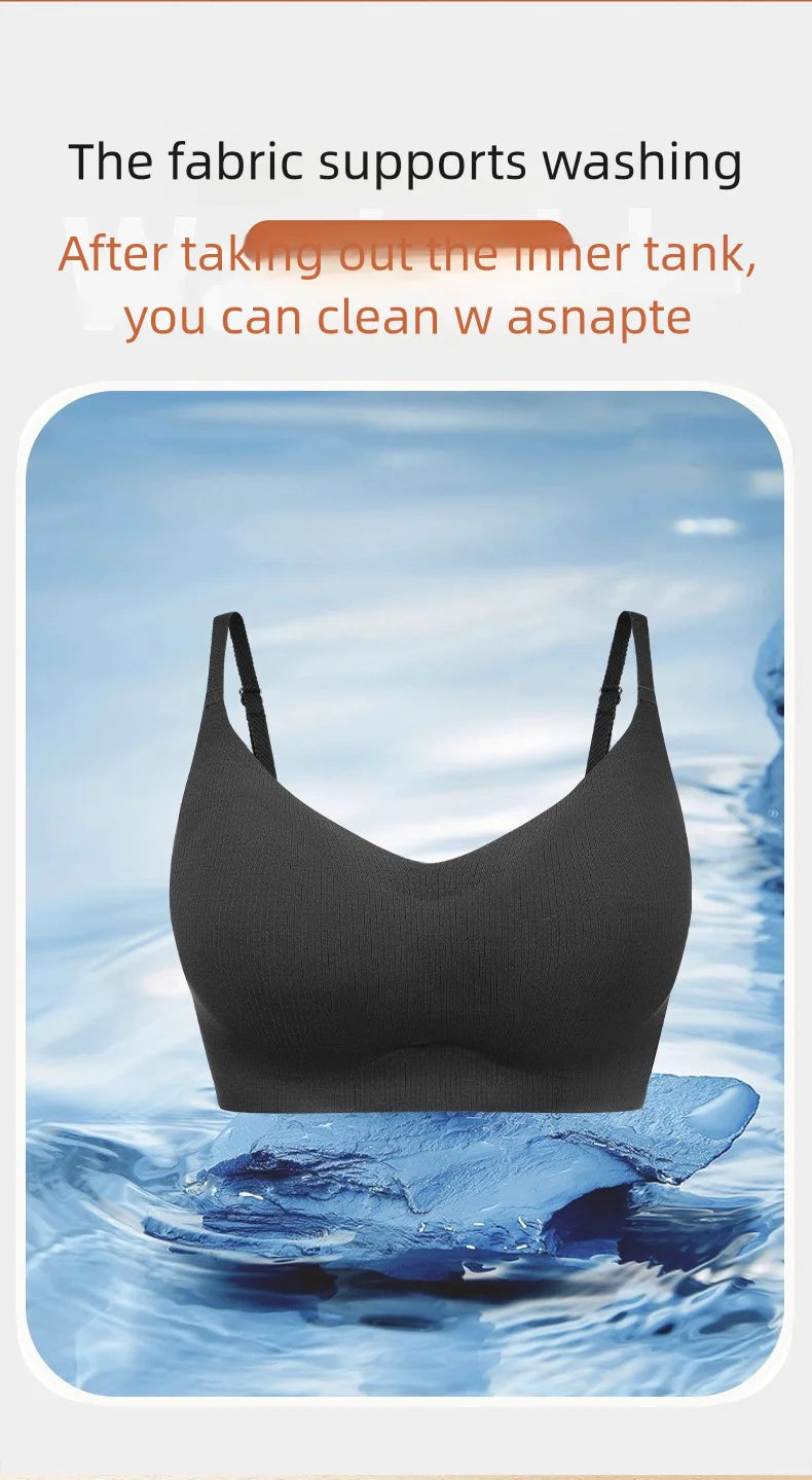 Electric Breast Massager Bra with 6 Vibration Heads - Black Relaxation Treatment Tidesmit