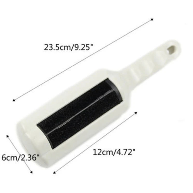 White electrostatic pet hair remover brush (23.5cm) for effective lint and dog cat hair removal from furniture.