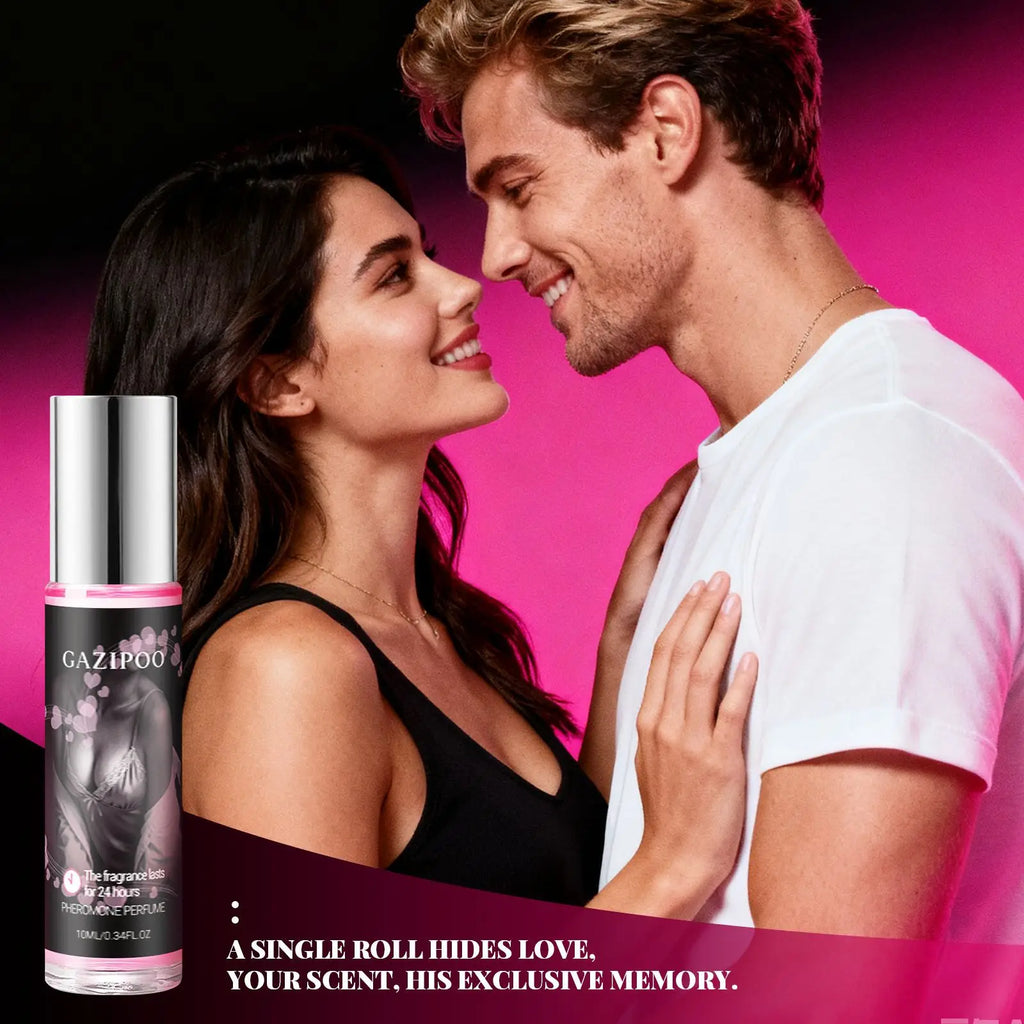 Gazipoo long-lasting pheromone perfume for women, roll-on bottle, natural attraction scent for romantic dates.