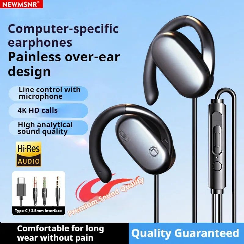 Open Ear Wired Headphones With HD Mic Stereo Audio Tidesmit 3.5mm Tidesmit