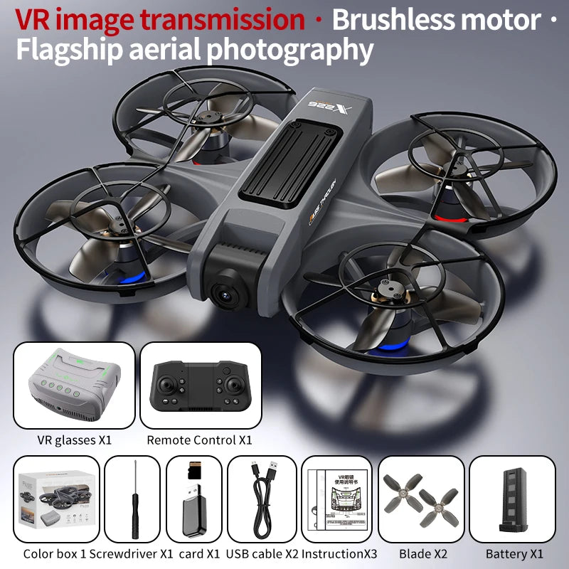 4K Camera Drone with Obstacle Avoidance and Dual Screen Remote Control VR Control Tidesmit