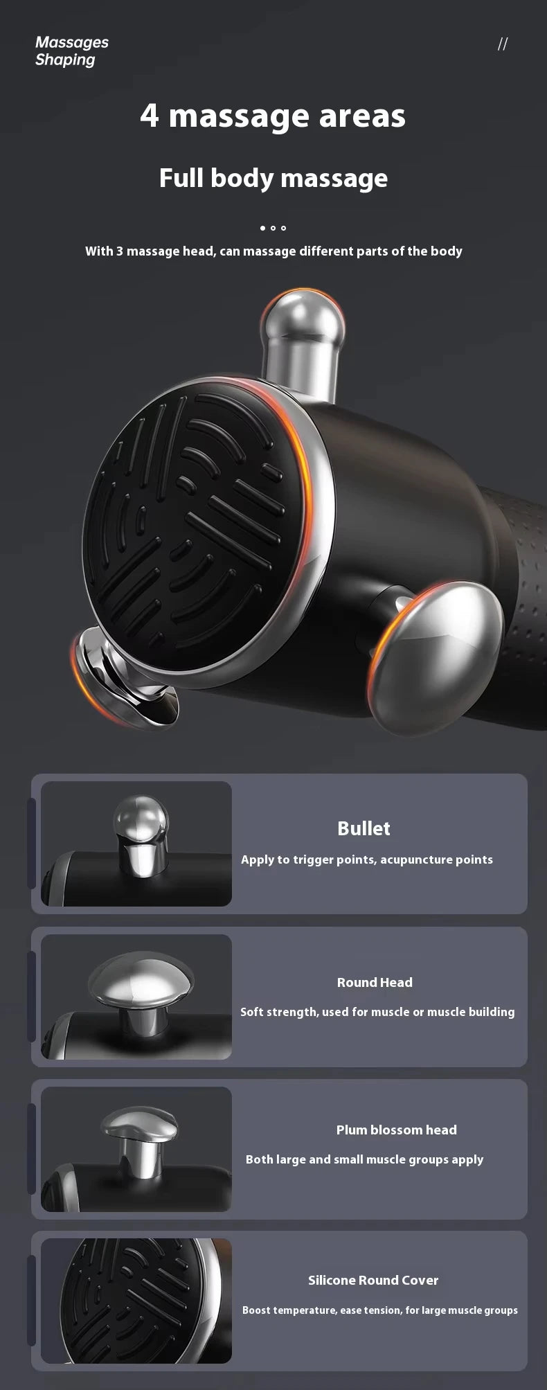 Fascia Massage Gun: Portable Metal Deep Tissue Recovery Device Fascia Gun Tidesmit