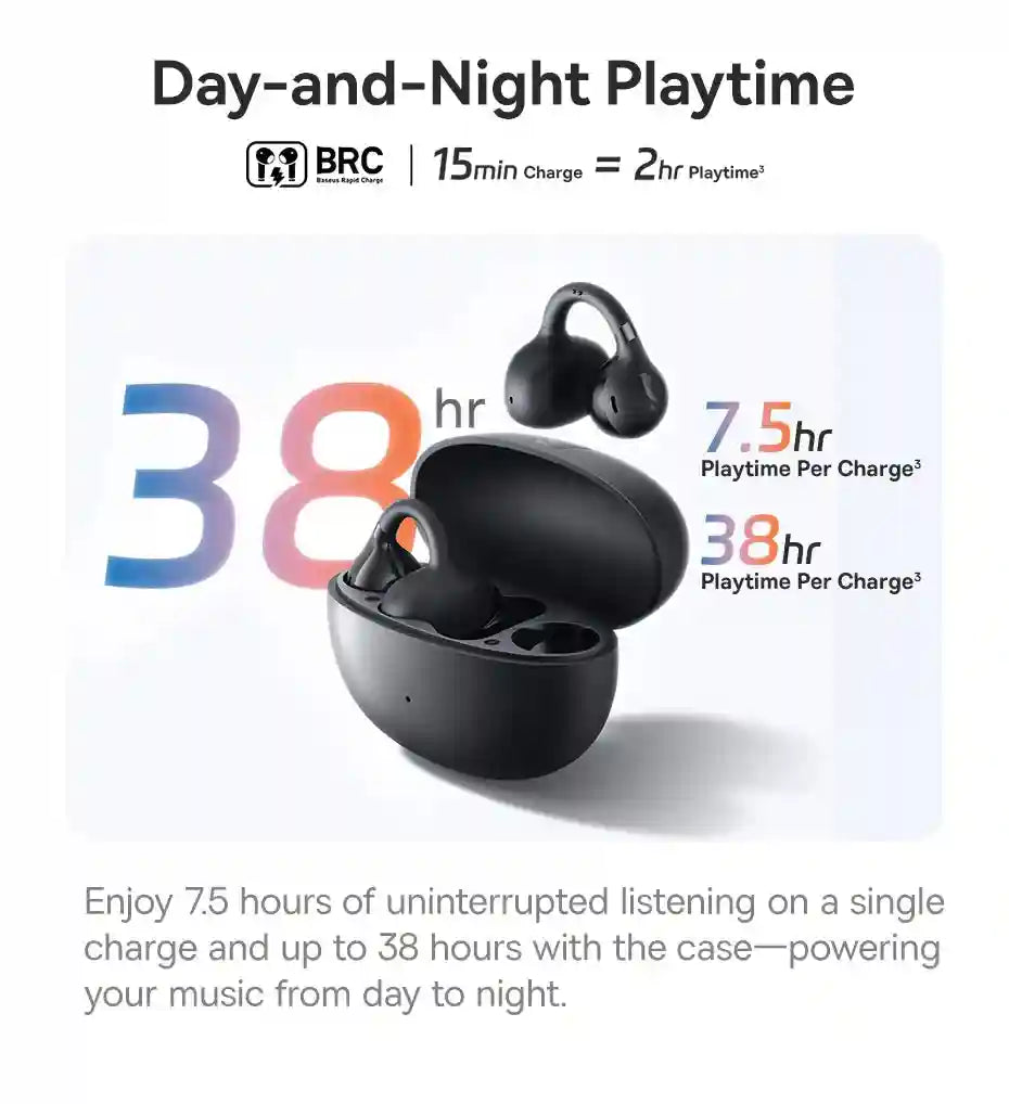 Tidesmit Open Ear Wireless Earbuds – Secure Clip-On Sports Headphones Tidesmit