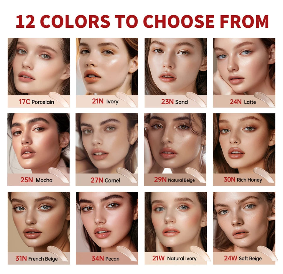 Tidesmit Lakerain waterproof cushion foundation texture detail showing semi-matte full coverage face makeup finish