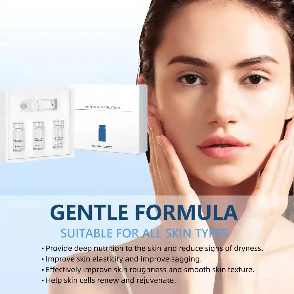 Anti-Aging Roller Essence Set: moisturizing face serum kit for firming, elasticity, and smoothing skin texture.