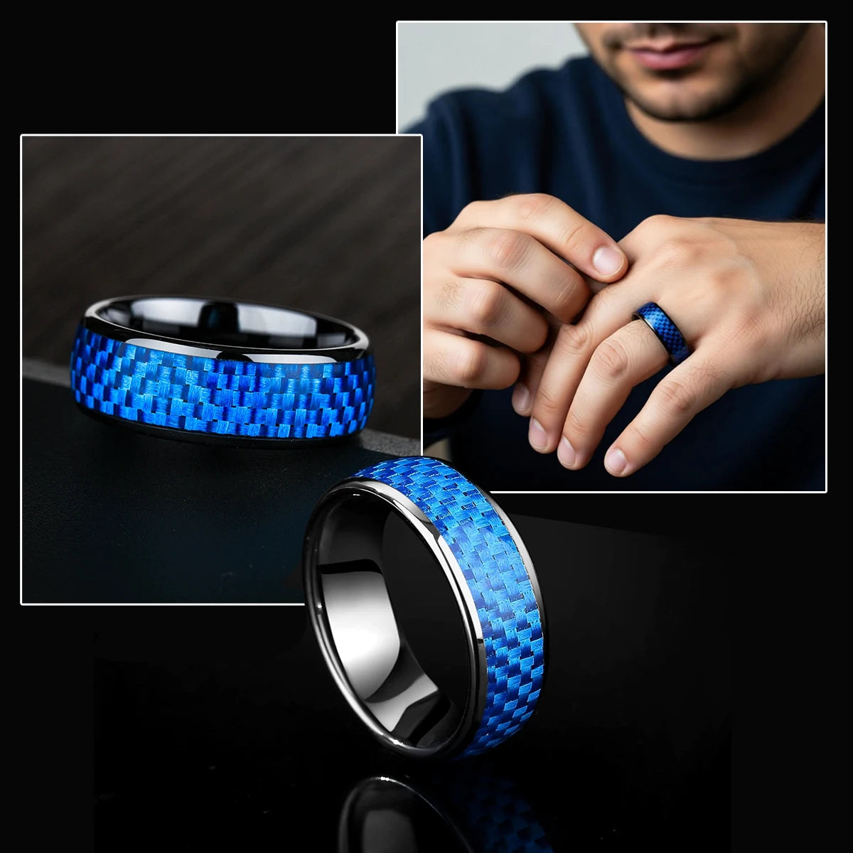 NFC Smart Health Ring Carbon Fiber 13.56MHz Ceramic Wellness Wearable Tidesmit