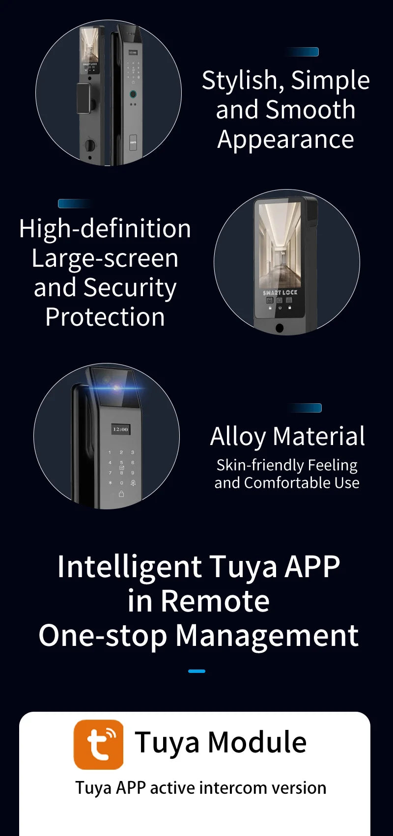 3D Face Real-time Intercom Smart Door Lock Biometric Electronic Security Camera Intelligent Fingerprint Password Key Unlock