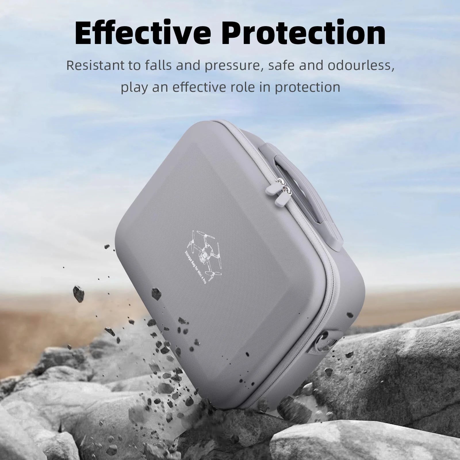 DJI Mini 4 Pro Carrying Case: Waterproof PU Storage Bag in Grey Tidesmit