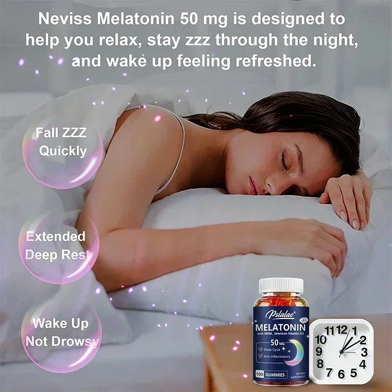 Melatonin Gummies - Helps Fall Asleep Faster, Improve Sleep Quality, Quick Dissolution, Regulate Biological Clock,Non-GMO