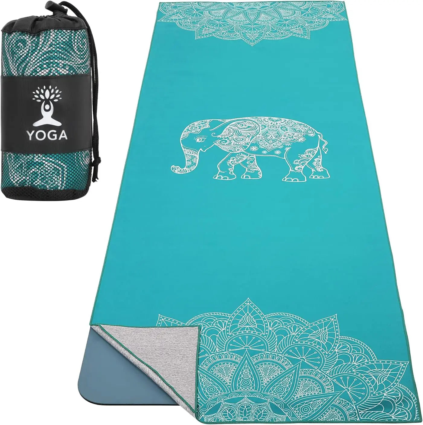 MoKo Yoga Towel Non Slip Hot Yoga Mat Yoga Blanket Printing Pattern Quick Dry with Corner Pocket for Bikram Pilates Gym Workout