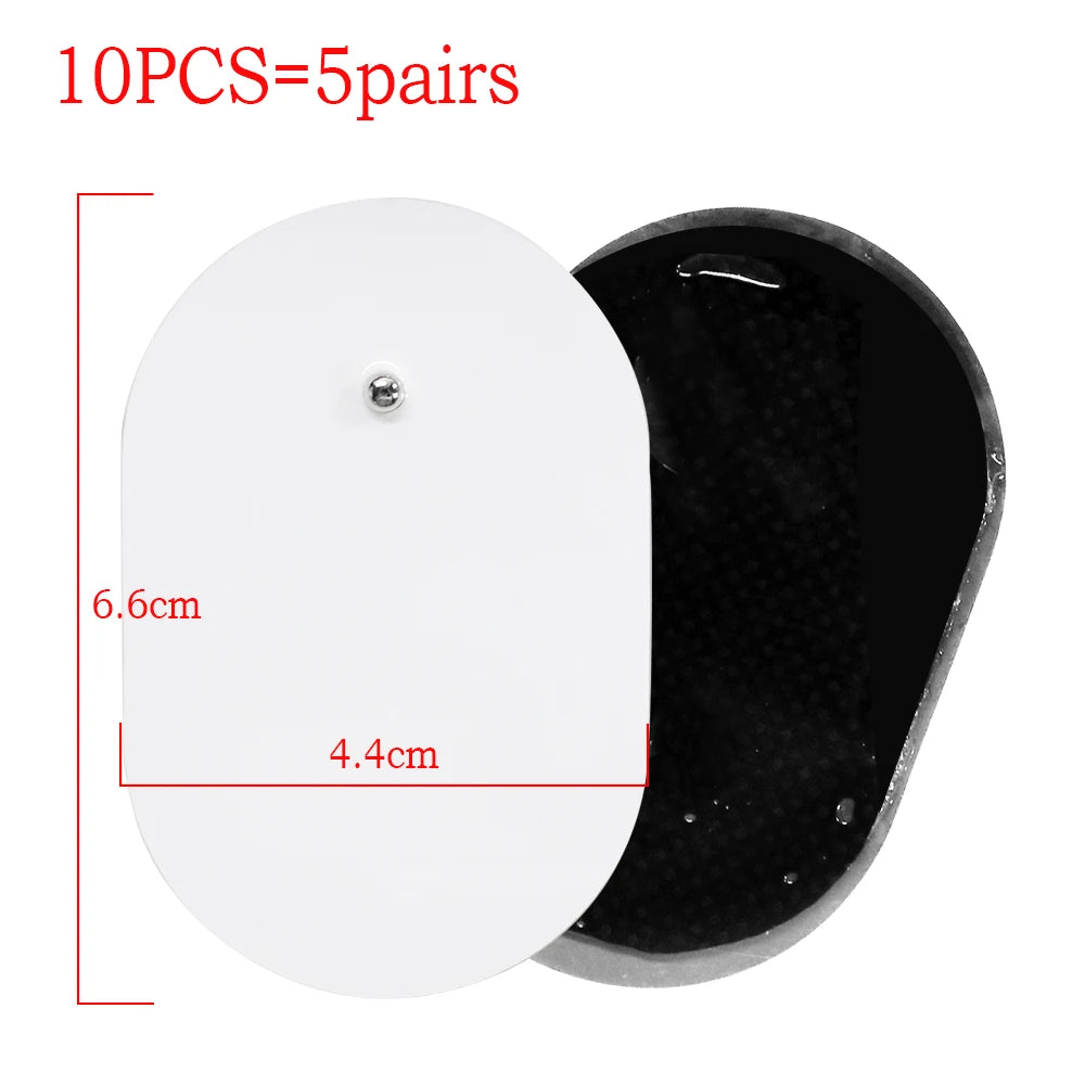 TENS Unit Electrode Pads: Reusable Muscle Stimulator Gel Sets Back Massage Instrument 6.6x4.4cm 10pcs Tidesmit