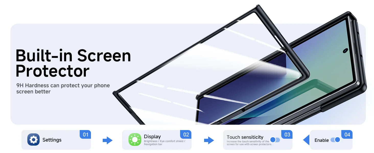 Samsung Galaxy Z Fold 7 Leather Case, Slim Magnetic Shock-Absorbing Cover Tidesmit