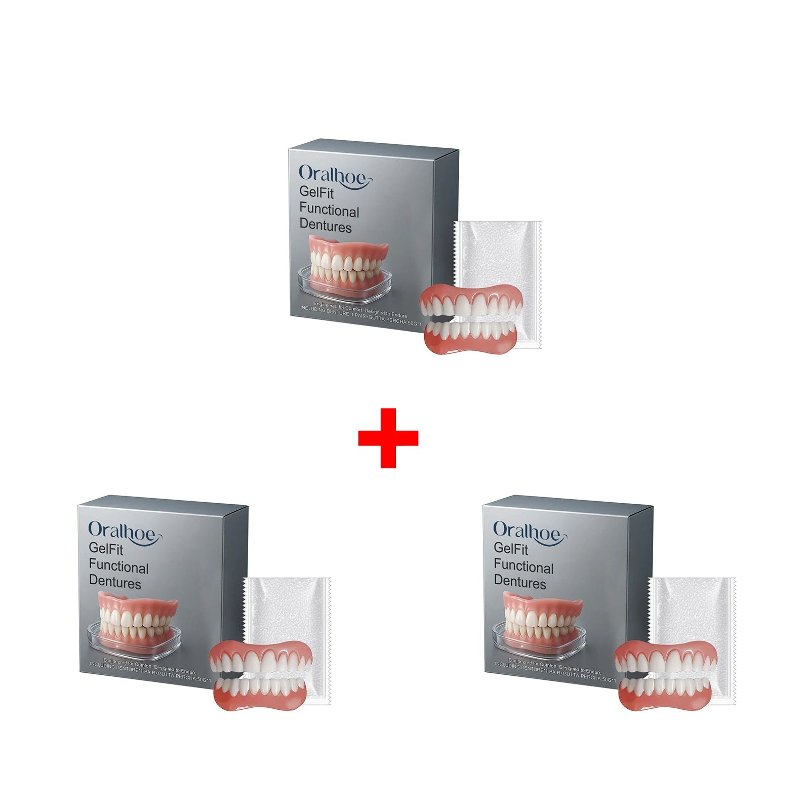 Silicone Dentures False Teeth Full Set Soft Safety Easy to Use Perfect Fit Oral Improve Tooth Loss Broken Temporary Improve