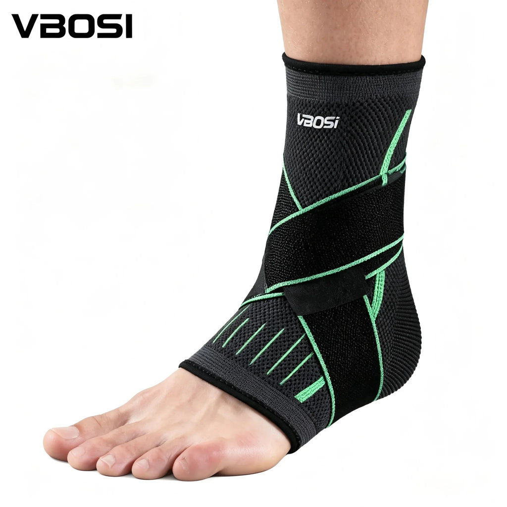 VBOSI Adjustable Compression Ankle Brace Support for Men Women, Breathable Sports Ankle Stabilizer for Basketball Running Sprain