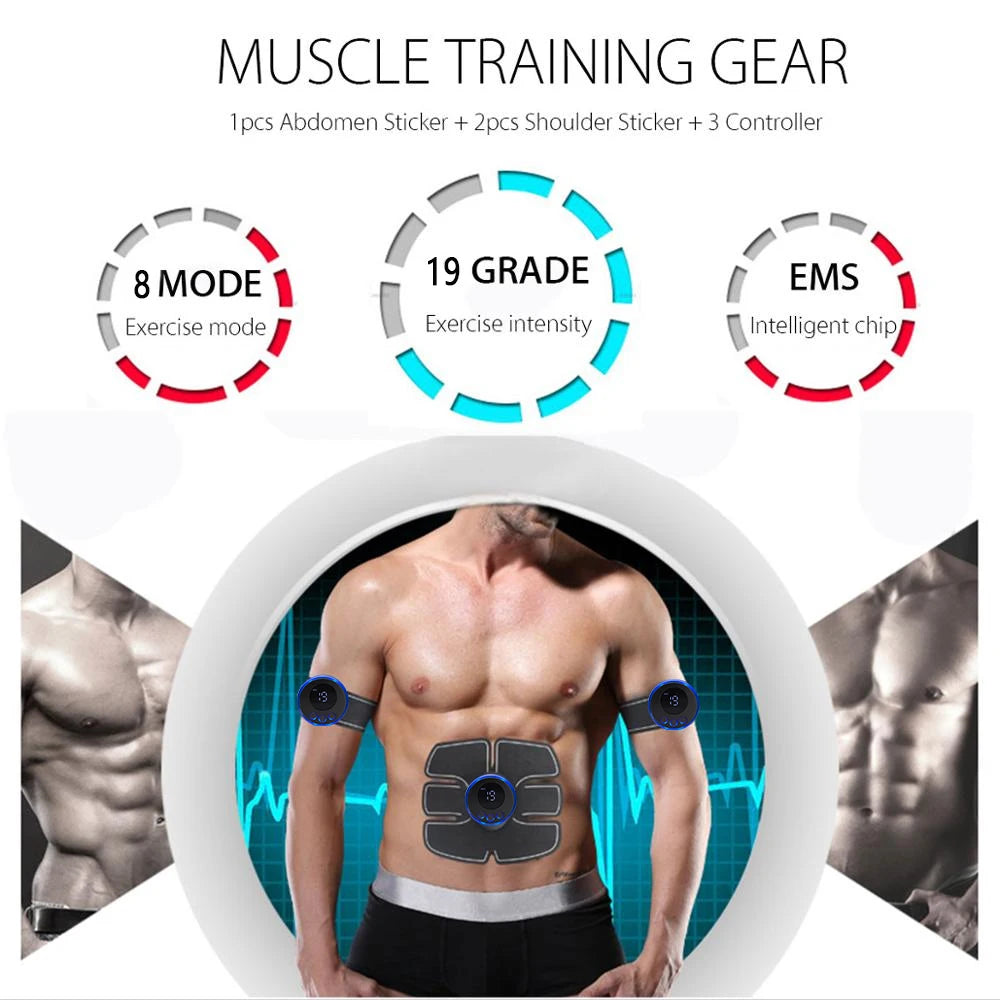 EMS Muscle Stimulator Abdominal Trainer - Rechargeable Body Recovery Fascia Gun Tidesmit
