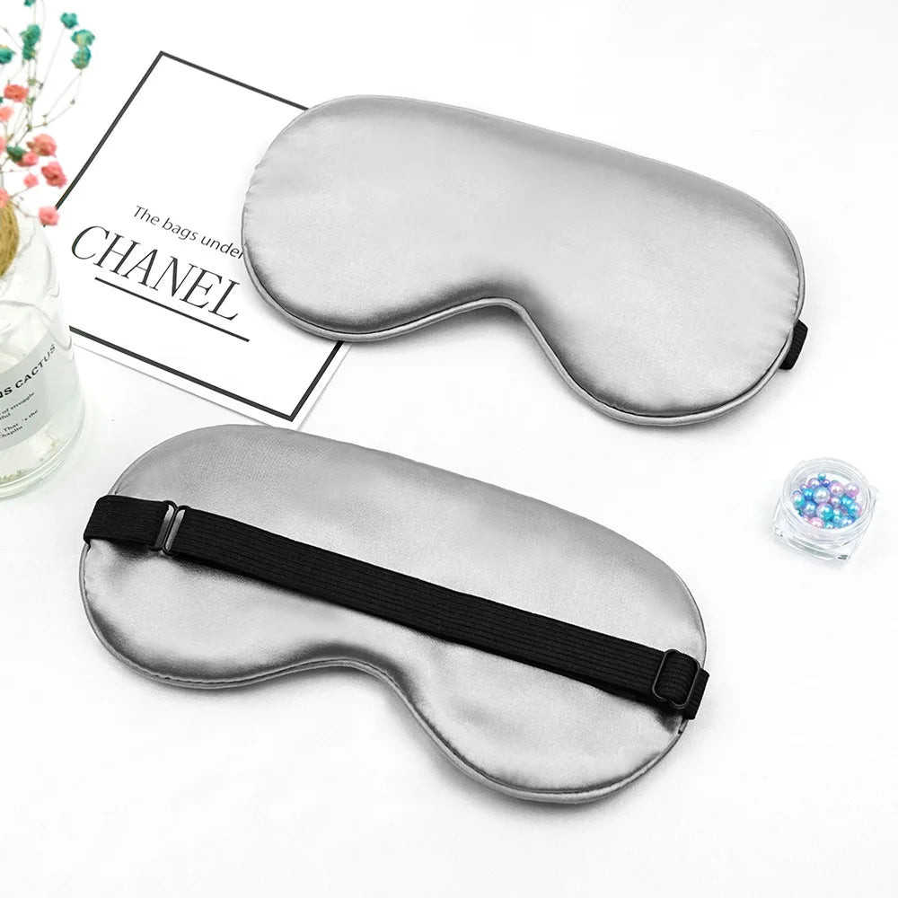 Eye Sleep Mask Eyepatch Striped Imitated Silk Eye Cover Travel Relaxing Sleeping Aid Blindfold Cartoon Sleeping Mask Eyepatch