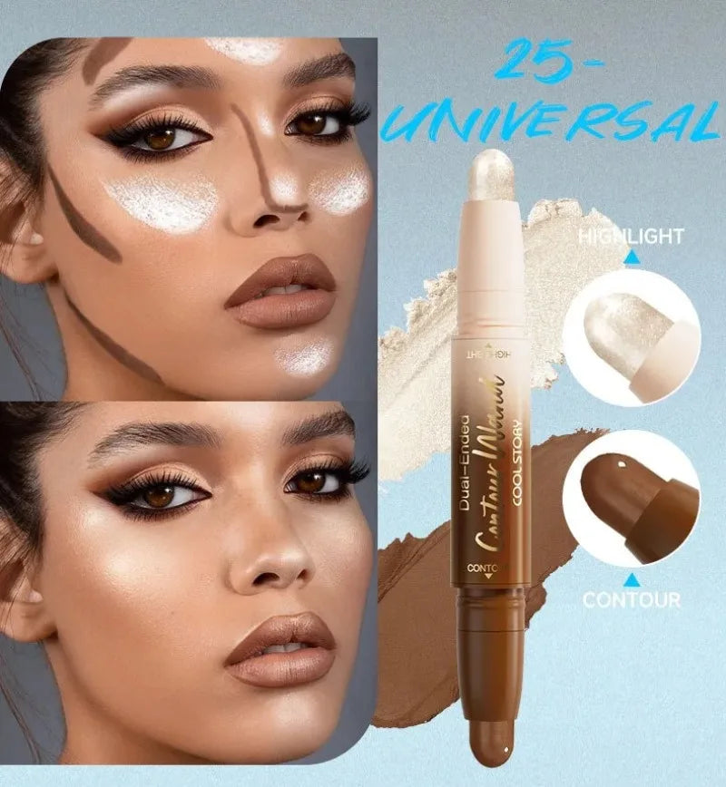 Tidesmit double-ended contour stick for sculpting and highlighting with waterproof full coverage cream formula