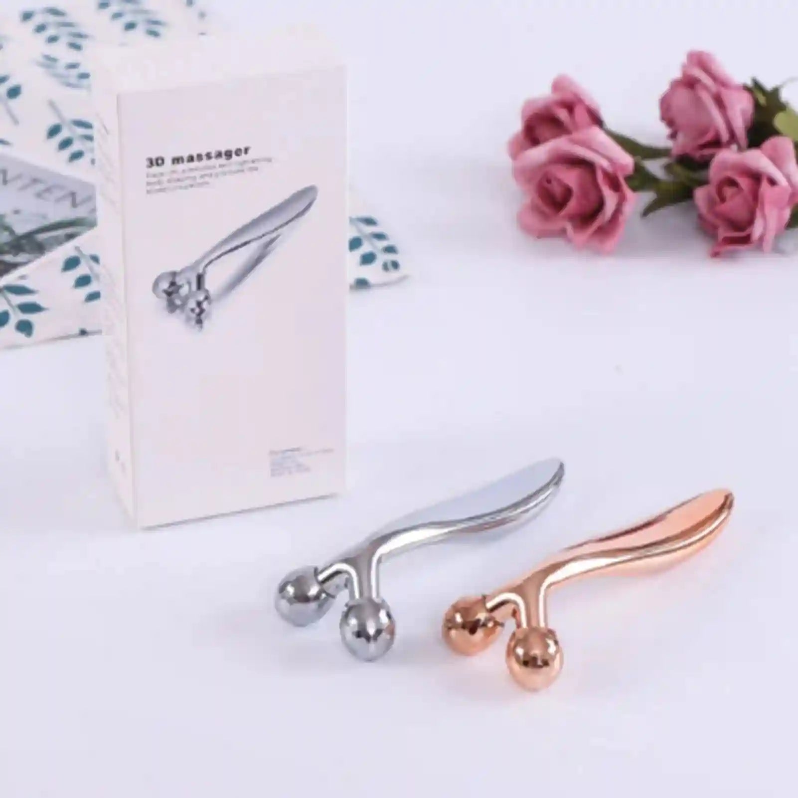 3D Roller Face Massager: Silver Slimming Tool for Facial Toning Eye Massage Instrument Tidesmit