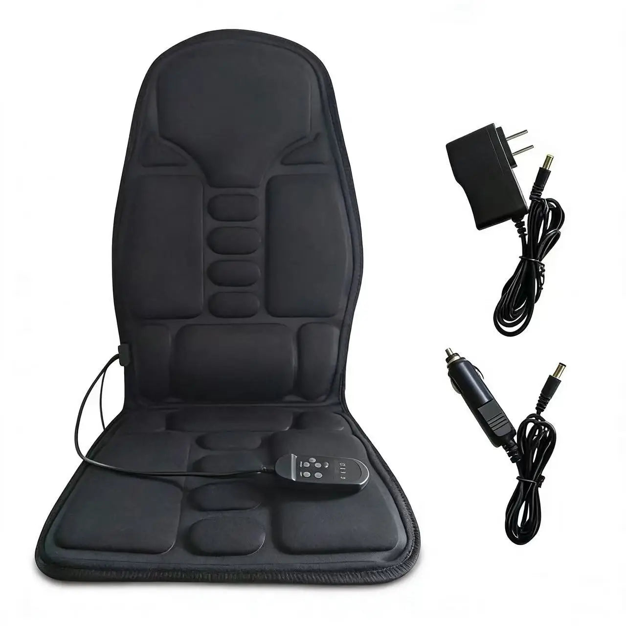 Portable Car Massage Cushion - Heated Deep Tissue Seat Pad Black Massage Cushion Tidesmit