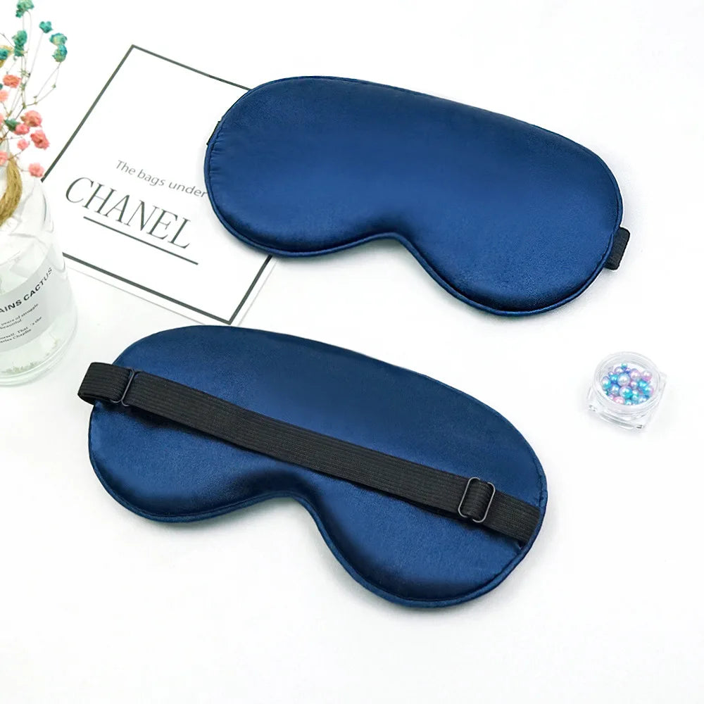Eye Sleep Mask Eyepatch Striped Imitated Silk Eye Cover Travel Relaxing Sleeping Aid Blindfold Cartoon Sleeping Mask Eyepatch