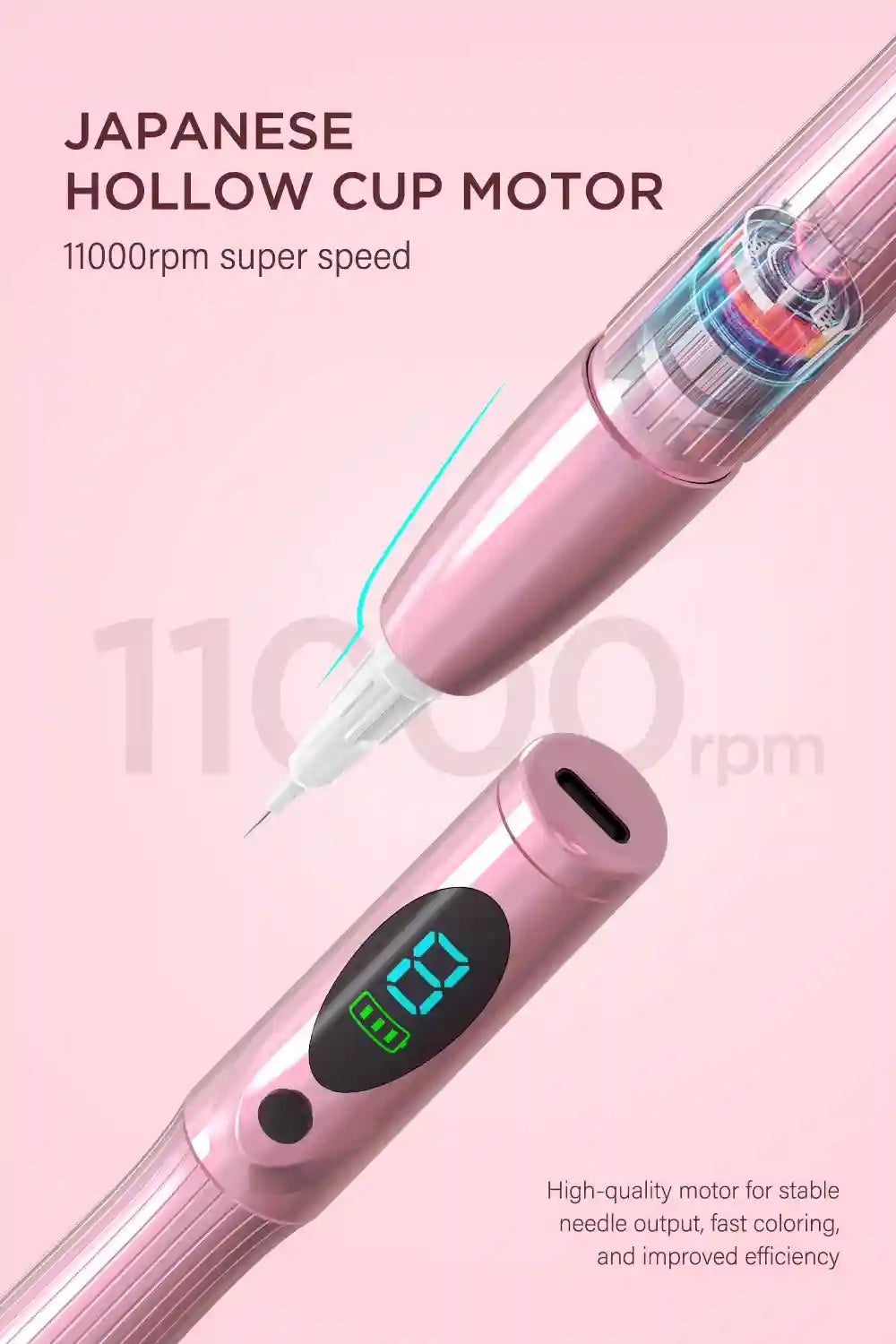 Wireless PMU Machine for Lips & Eyebrows - Professional Pink Device Permanent Makeup Machines Tidesmit