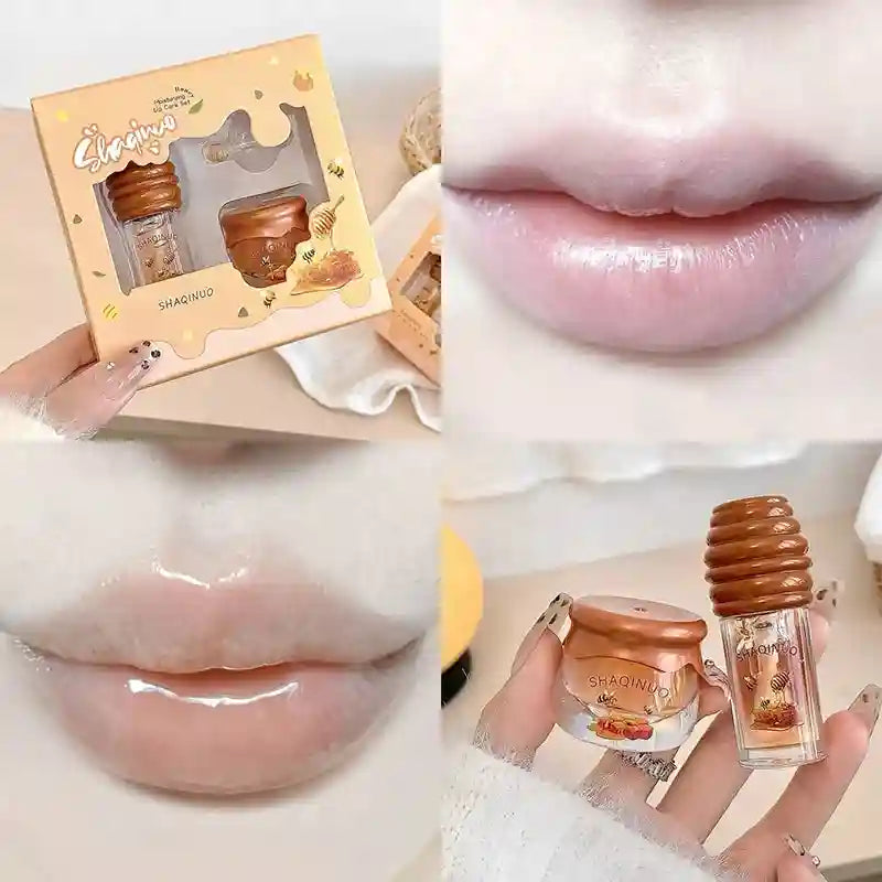 Honey Lip Oil Set – Nourishing Lip Treatment & Hydrating Care Lip Care Set Tidesmit
