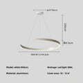 Modern LED Ring Ceiling Chandelier 60cm Black - Minimalist Decor A-white D60cm Tidesmit