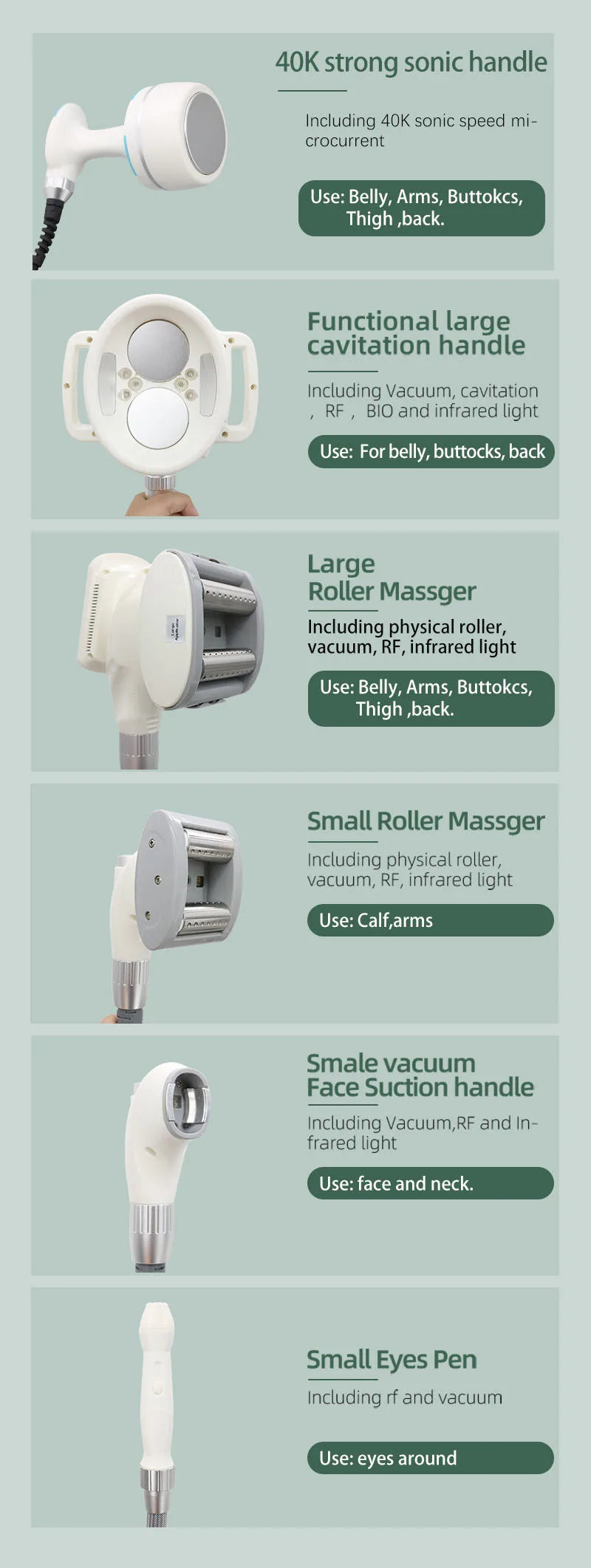 6-in-1 Vacuum Cavitation Roller Body Shaping Massager V9 V10 Model Body Shaping Massage Equipment Tidesmit