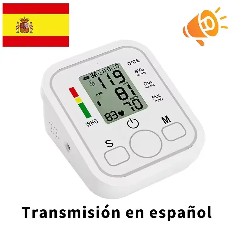 Digital Blood Pressure Monitor Upper Arm Cuff Home Use Automatic BP Tonometer Sensor Pulse Rate Meter Sphygmomanometer