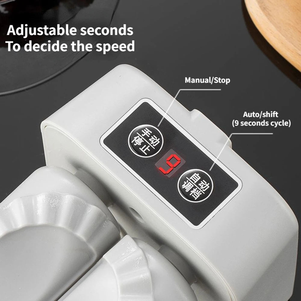 Tidesmit automatic electric dumpling maker machine showing internal press mold mechanism for ravioli and empanadas