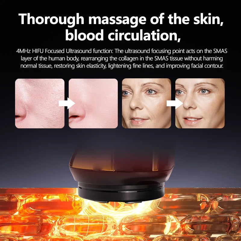 4-in-1 Mini HIFU Facial Massager with EMS and Ultrasound Technology Massage Cushion Tidesmit