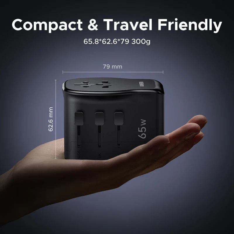 65W Universal Travel Adapter | USB-C Fast Charger by Tidesmit Tidesmit
