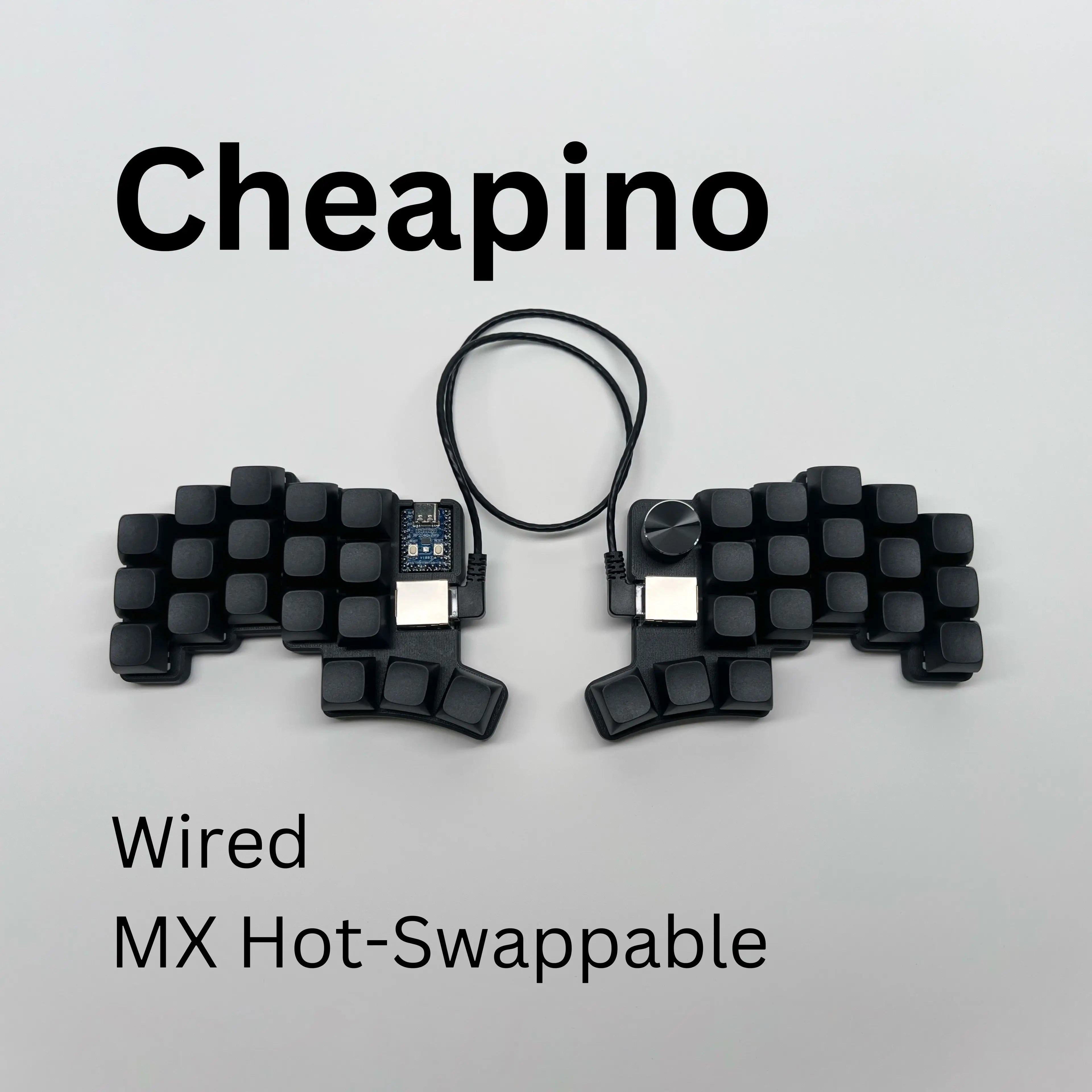Cheapino V2 Split Keyboard - MX Silent Switches Wired QMK Firmware Vial Ergonomic Mechanical Keyboard Pre-soldered DIY Kit
