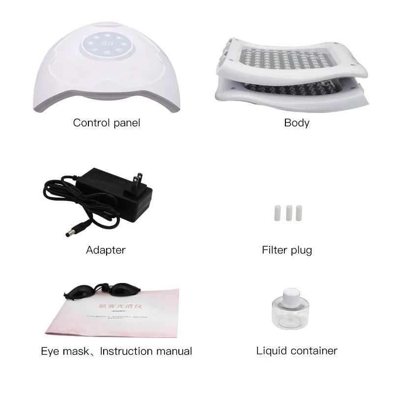 8 Colors Nano Spray LED Photon Skin Moisturizing PDT Mask Red Light Therapy Hydrotherapy Acne Wrinkle Remove Skin Care Spa Tools