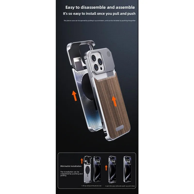 iPhone 16 Pro Max Magnetic Wood Case with Aluminum Frame | Tidesmit Tidesmit