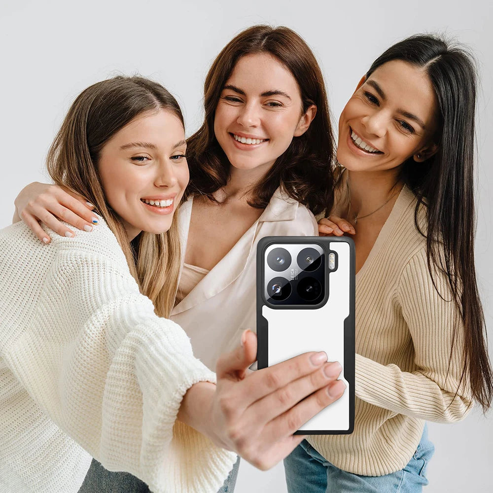 Shockproof black and white armor case for Xiaomi 13-17 Pro Max, offering 360-degree full-cover protection for your phone.