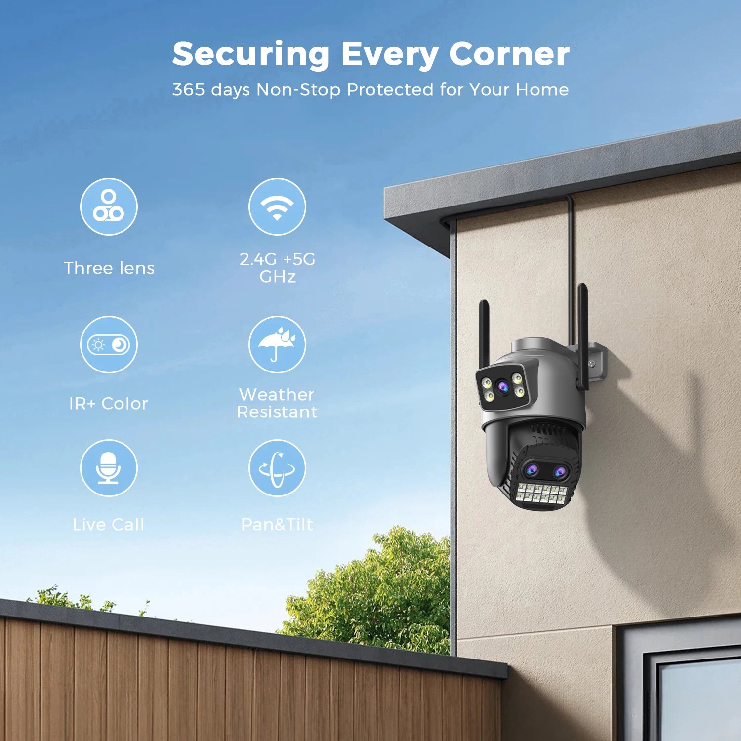 BESDER 15MP Wifi Camera PTZ Outdoor Dual Screen 10X Digital Zoom Human Detection 10MP Security IP Camera Surveillance O-Kam Pro
