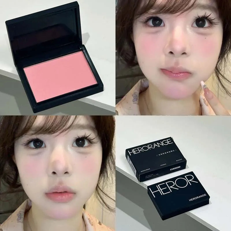Tidesmit monochrome matte blusher palette texture close-up showing soft silky natural nude powder cheek makeup shade