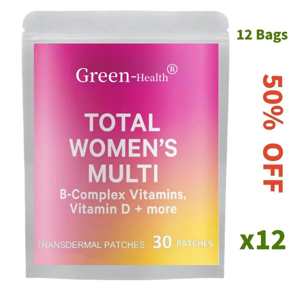 Tidesmit 30-patch women's multivitamin transdermal patches for hair, skin, nails, energy, and immune support.